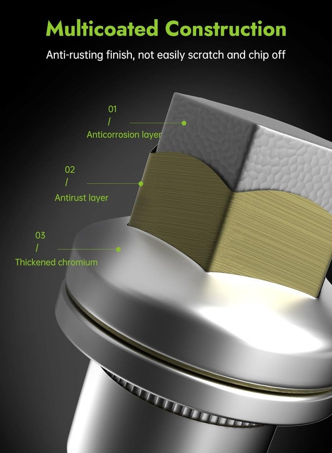 AUTOPTIM صواميل عجلات AUTOPTIM M14x1.5 - بديل لسيارات لاند روفر LR3 وLR4 ورينج روفر سبورت وديسكفري - طرف مغلق، أصلية من المصنع، سداسي 13/16 بوصة، طول 1.81 بوصة، 20 قطعة، مطلية بالكروم - Image 4